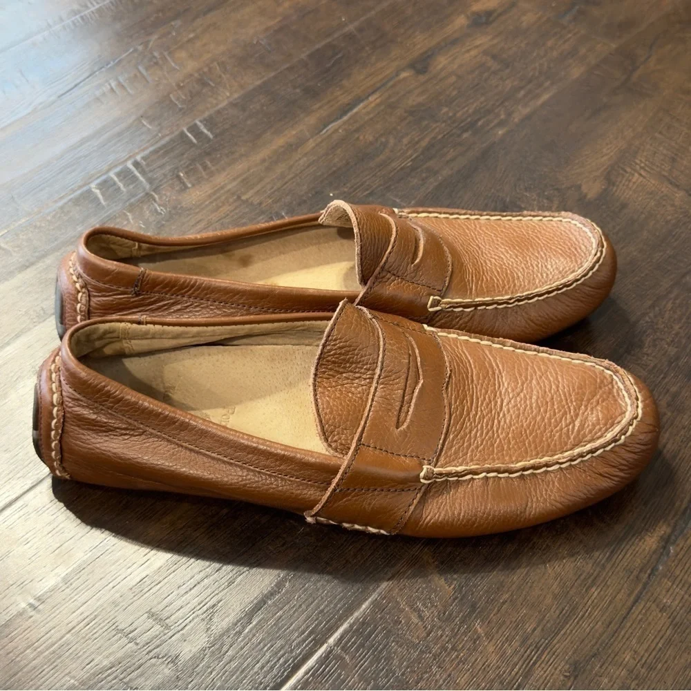 Polo Ralph Lauren‎ Telly II Brown Leather Slip On Loafer Size 9 Men